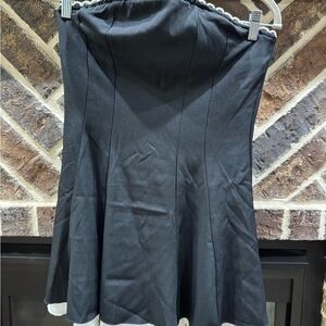 Muse Black Midi Skirt with White Trim